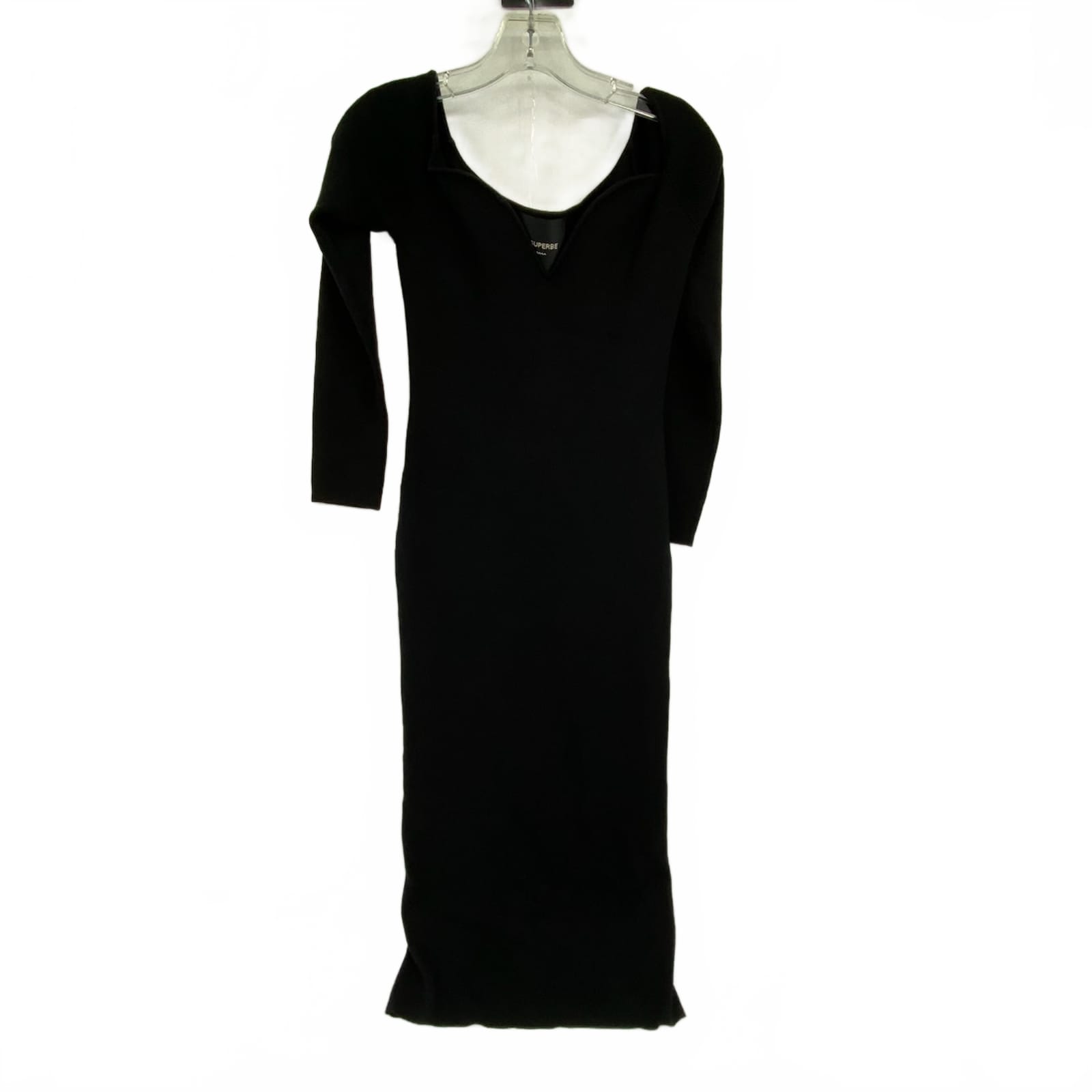 Le Superbe Black Off The Shoulder Sweater Dress | M
